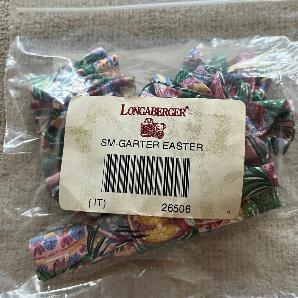 Longaberger Small Easter Basket Garter Accessory Floral Fabric Trim 26506 NEW